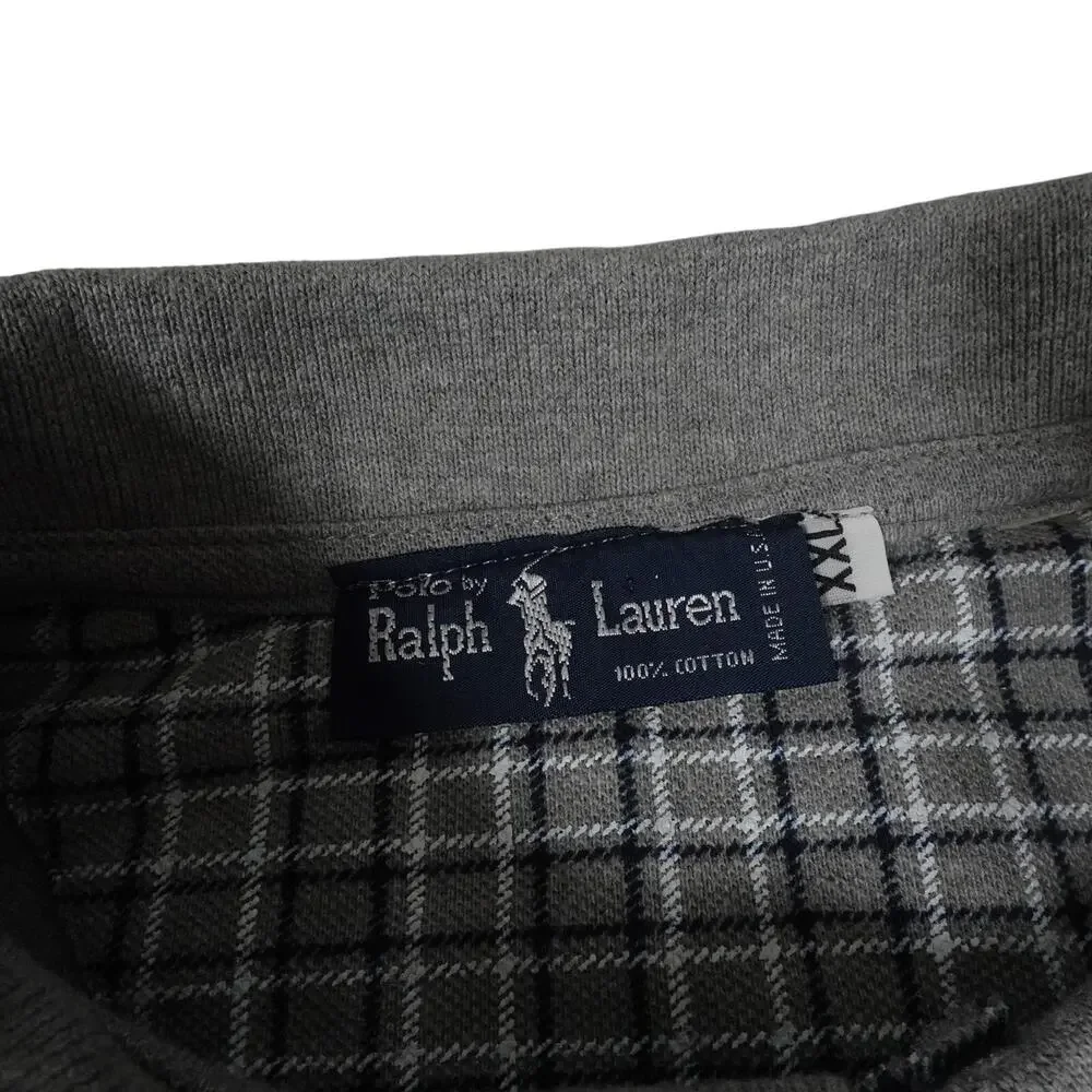 Ralph Lauren Vintage 90s Plaid Check Golf Polo Shirt Made USA Men's XXL